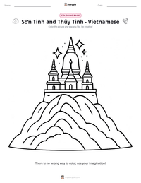 Sơn Tinh and Thủy Tinh - Vietnamese printable worksheet preview