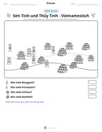 Sơn Tinh und Thủy Tinh - Vietnamesisch druckbare Arbeitsblatt Vorschau