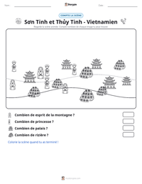 Aperçu de la feuille de travail imprimable Sơn Tinh et Thủy Tinh - Vietnamien