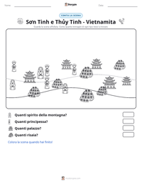 Anteprima della scheda stampabile di Sơn Tinh e Thủy Tinh - Vietnamita