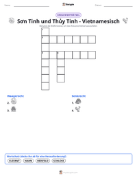 Sơn Tinh und Thủy Tinh - Vietnamesisch druckbare Arbeitsblatt Vorschau