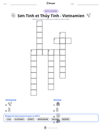 Aperçu de la feuille de travail imprimable Sơn Tinh et Thủy Tinh - Vietnamien