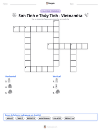 Prévia da folha de atividades imprimível Sơn Tinh e Thủy Tinh - Vietnamita