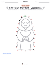 Vista previa de la hoja de trabajo imprimible de Sơn Tinh y Thủy Tinh - Vietnamita