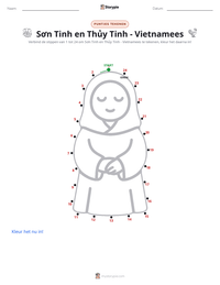 Sơn Tinh en Thủy Tinh - Vietnamees afdrukbare werkblad voorbeeld