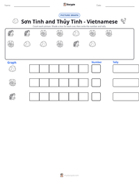Sơn Tinh and Thủy Tinh - Vietnamese printable worksheet preview