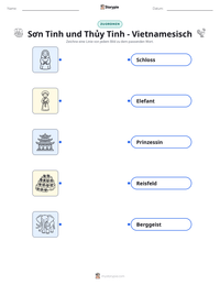 Sơn Tinh und Thủy Tinh - Vietnamesisch druckbare Arbeitsblatt Vorschau