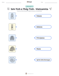 Anteprima della scheda stampabile di Sơn Tinh e Thủy Tinh - Vietnamita