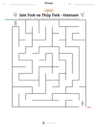 Sơn Tinh ve Thủy Tinh - Vietnam yazdırılabilir çalışma sayfası önizlemesi