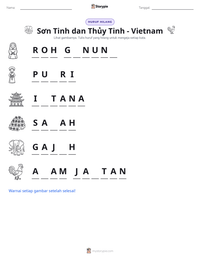 Prabaca lembar kerja cetak Sơn Tinh dan Thủy Tinh - Vietnam
