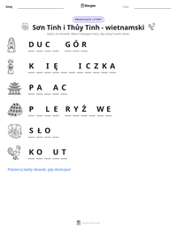 Podgląd drukowalnego arkusza ćwiczeń Sơn Tinh i Thủy Tinh - wietnamski