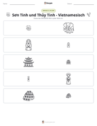 Sơn Tinh und Thủy Tinh - Vietnamesisch druckbare Arbeitsblatt Vorschau