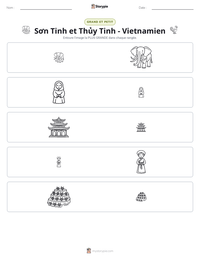 Aperçu de la feuille de travail imprimable Sơn Tinh et Thủy Tinh - Vietnamien