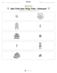 Prabaca lembar kerja cetak Sơn Tinh dan Thủy Tinh - Vietnam