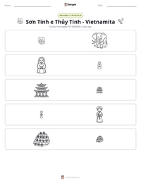 Anteprima della scheda stampabile di Sơn Tinh e Thủy Tinh - Vietnamita