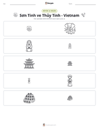 Sơn Tinh ve Thủy Tinh - Vietnam yazdırılabilir çalışma sayfası önizlemesi