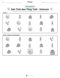 Prabaca lembar kerja cetak Sơn Tinh dan Thủy Tinh - Vietnam