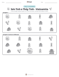Anteprima della scheda stampabile di Sơn Tinh e Thủy Tinh - Vietnamita