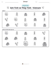 Sơn Tinh ve Thủy Tinh - Vietnam yazdırılabilir çalışma sayfası önizlemesi