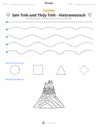 Sơn Tinh und Thủy Tinh - Vietnamesisch druckbare Arbeitsblatt Vorschau