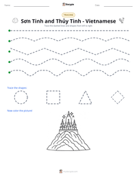 Sơn Tinh and Thủy Tinh - Vietnamese printable worksheet preview