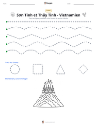 Aperçu de la feuille de travail imprimable Sơn Tinh et Thủy Tinh - Vietnamien