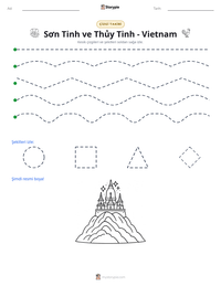 Sơn Tinh ve Thủy Tinh - Vietnam yazdırılabilir çalışma sayfası önizlemesi