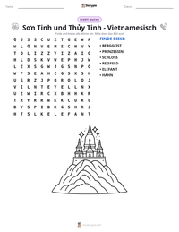 Sơn Tinh und Thủy Tinh - Vietnamesisch druckbare Arbeitsblatt Vorschau