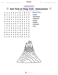 Aperçu de la feuille de travail imprimable Sơn Tinh et Thủy Tinh - Vietnamien