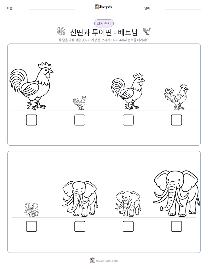 크기 순서