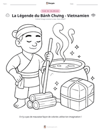 Aperçu de la feuille de travail imprimable La Légende du Bánh Chưng - Vietnamien