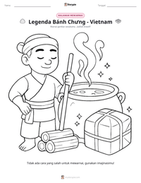 Prabaca lembar kerja cetak Legenda Bánh Chưng - Vietnam
