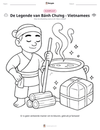 De Legende van Bánh Chưng - Vietnamees afdrukbare werkblad voorbeeld