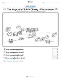 The Legend of Bánh Chưng - Vietnamese printable worksheet preview