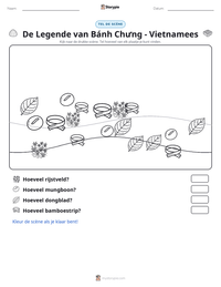 De Legende van Bánh Chưng - Vietnamees afdrukbare werkblad voorbeeld