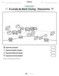 Prévia da folha de atividades imprimível A Lenda de Bánh Chưng - Vietnamita