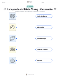 Vista previa de la hoja de trabajo imprimible de La leyenda del Bánh Chưng - Vietnamita
