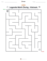 Prabaca lembar kerja cetak Legenda Bánh Chưng - Vietnam