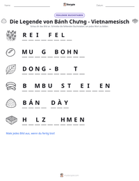 Die Legende von Bánh Chưng - Vietnamesisch druckbare Arbeitsblatt Vorschau
