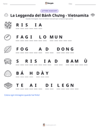 Anteprima della scheda stampabile di La Leggenda del Bánh Chưng - Vietnamita