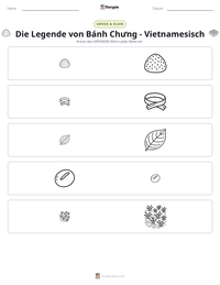 Die Legende von Bánh Chưng - Vietnamesisch druckbare Arbeitsblatt Vorschau