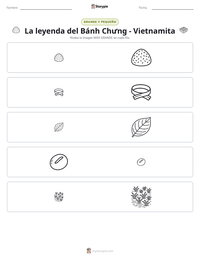 Vista previa de la hoja de trabajo imprimible de La leyenda del Bánh Chưng - Vietnamita