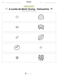 Prévia da folha de atividades imprimível A Lenda de Bánh Chưng - Vietnamita