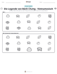 Die Legende von Bánh Chưng - Vietnamesisch druckbare Arbeitsblatt Vorschau