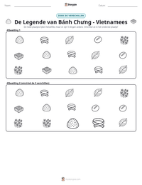 De Legende van Bánh Chưng - Vietnamees afdrukbare werkblad voorbeeld