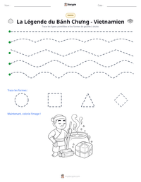 Aperçu de la feuille de travail imprimable La Légende du Bánh Chưng - Vietnamien