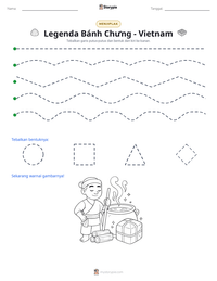Prabaca lembar kerja cetak Legenda Bánh Chưng - Vietnam