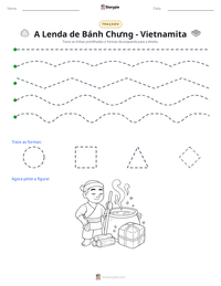 Prévia da folha de atividades imprimível A Lenda de Bánh Chưng - Vietnamita