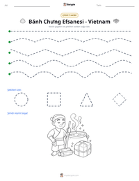 Bánh Chưng Efsanesi - Vietnam yazdırılabilir çalışma sayfası önizlemesi