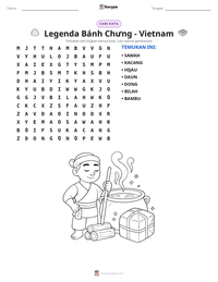 Prabaca lembar kerja cetak Legenda Bánh Chưng - Vietnam